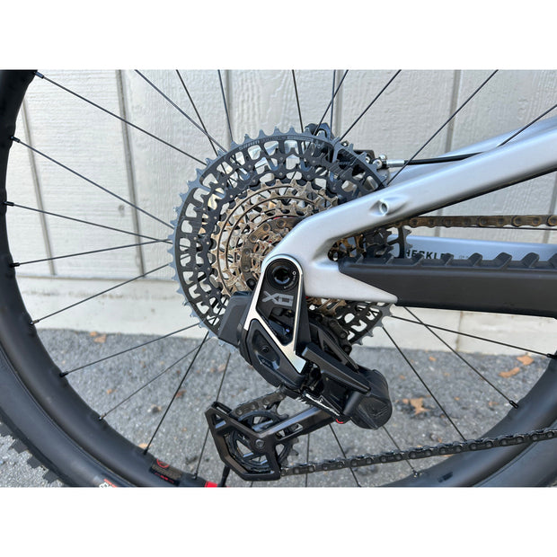 2024 Santa Cruz Heckler SL 1 CC MX X0 AXS RSV Matte Silver Medium USED, rear derailleur view.