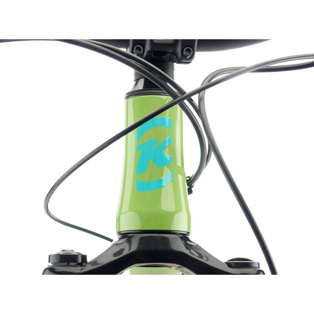 2023 Kona Honzo, gloss kiwi green, head tube view.