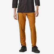 Patagonia Men's Dirt Craft Pants, golden caramel, front view on model.