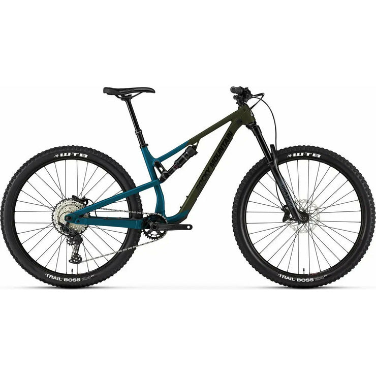 2022 Rocky Mountain Instinct A10, blue/green, stock photo, full view.