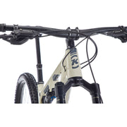 Kona Hei Hei CR, Gloss Bone w/ Charcoal Decals, head-on view.