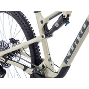 Kona Hei Hei CR, Gloss Bone w/ Charcoal Decals, seat tube view.