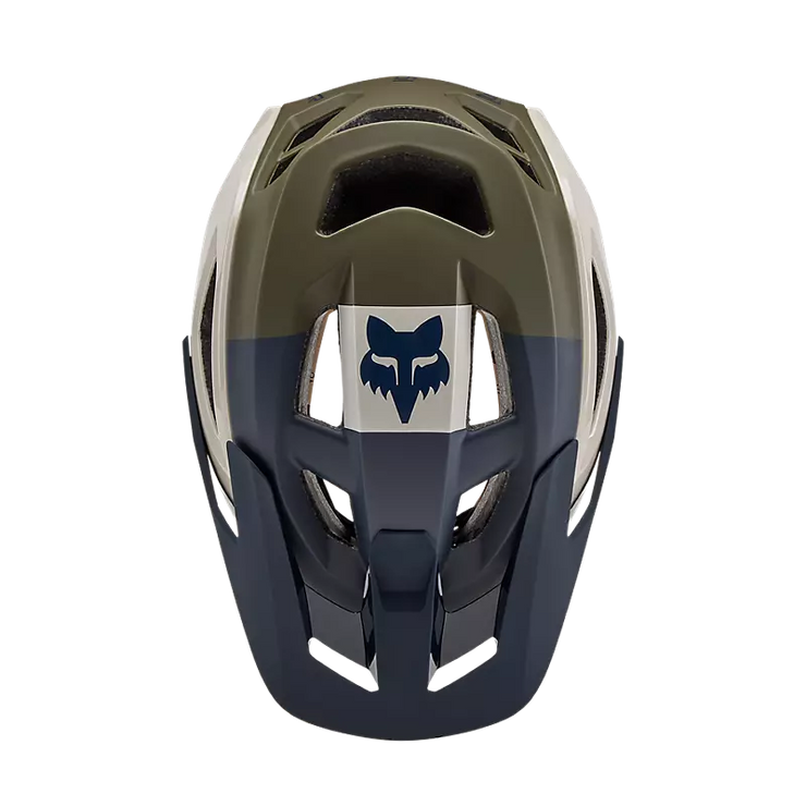 Fox Speedframe Pro MIPS Mountain Bike Helmet, Klif olive, top view.