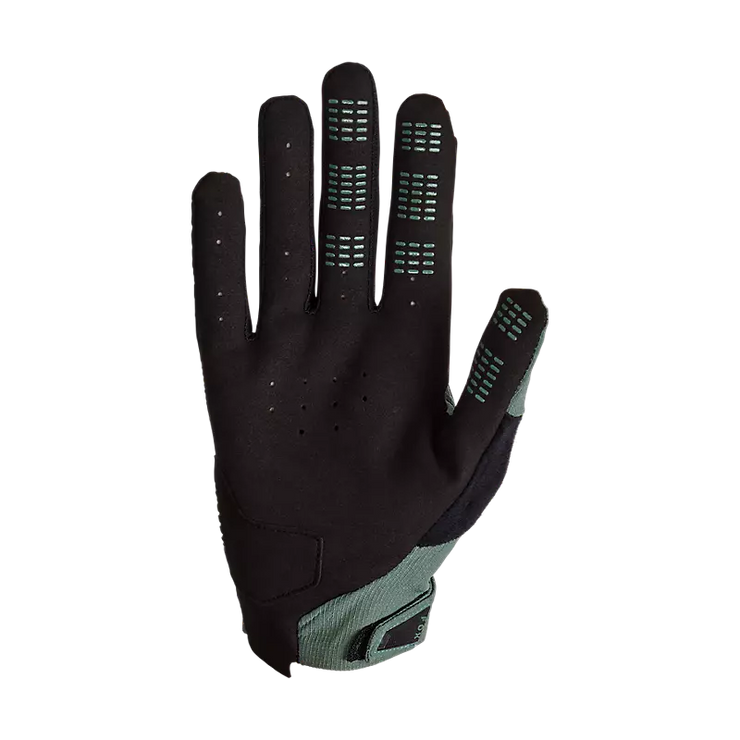 Fox Defend D3O Glove, hunter green, palm view.