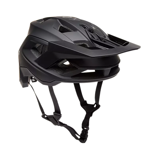 Fox Speedframe Solid Helmet, Black, front angle view