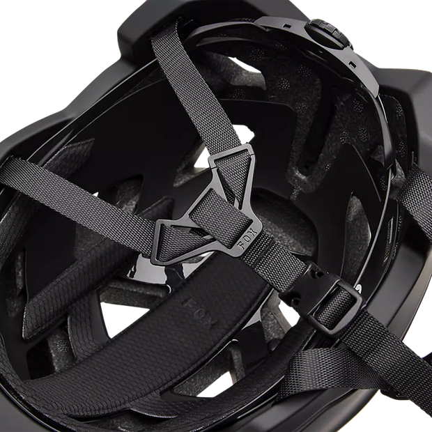 Fox Speedframe Solid Helmet, Black, view of strap management system