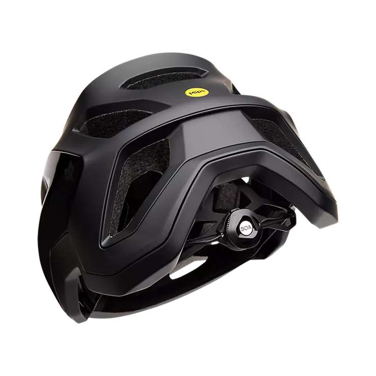 Fox Speedframe Pro Matte Black helmet, view of retention adjuster