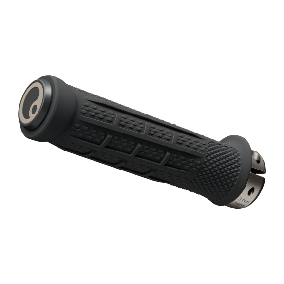 Ergon GDH Team Grips - Black, bar end view.