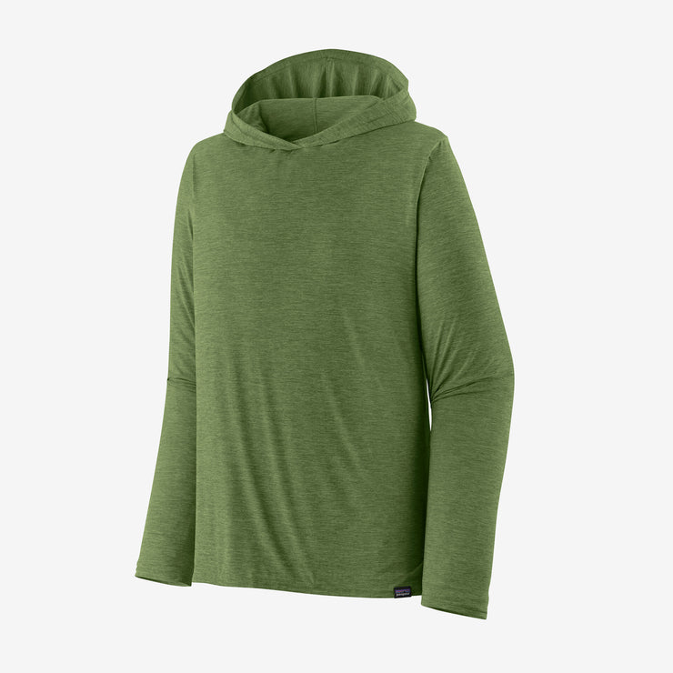 Patagonia Men's Capilene Cool Daily Hoody, Light Terrain Green, full view.