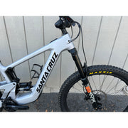 2024 Santa Cruz Heckler SL 1 CC MX X0 AXS RSV Matte Silver Medium USED, front shock view.