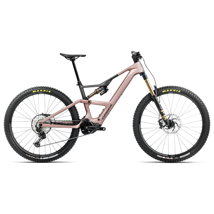 2025 Orbea Rise LT M10 630Wh, desert rose, full view.