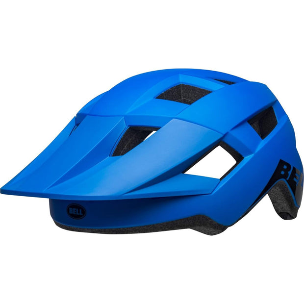 Bell Spark MIPS, blue/ black, full view left side. 