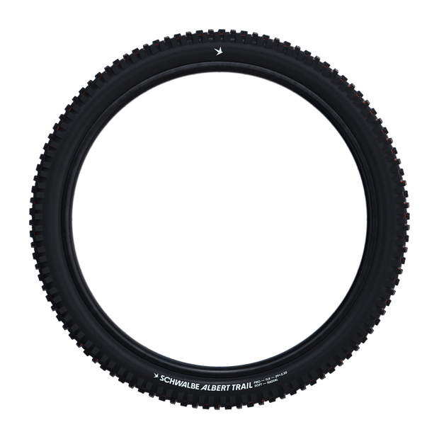 Schwalbe Albert Trail Pro E50 Tire, 29x2.5", Addix Soft, side view.