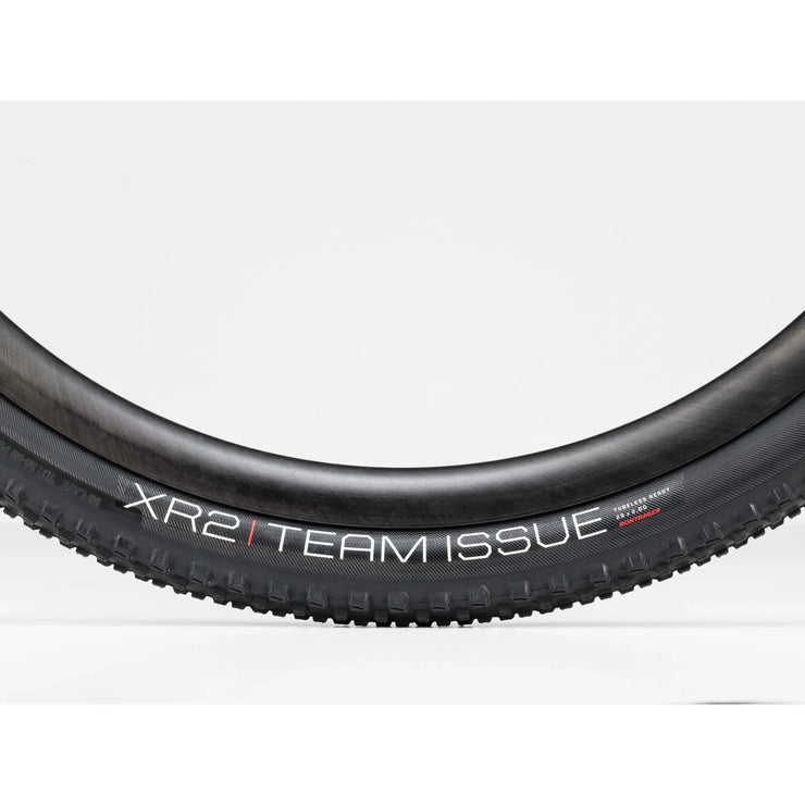 Bontrager XR2 Team Issue 29 x 2.0 TLR Mountain Bike Tire, side view.