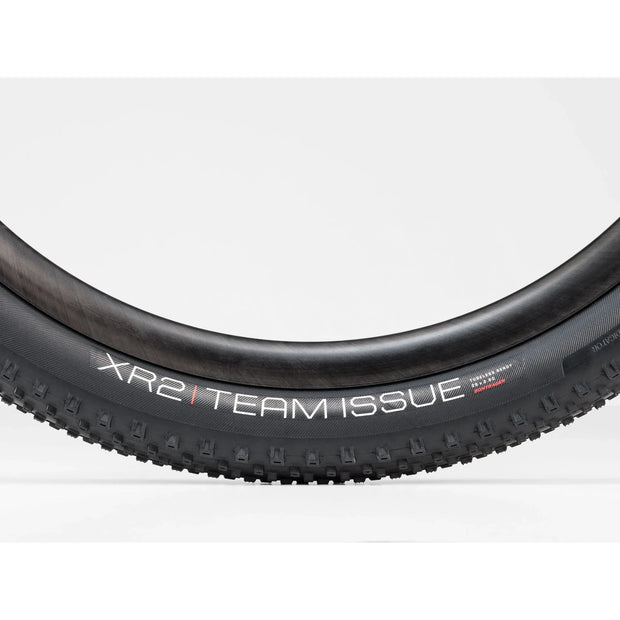 00 Bontrager XR2 Team Issue 29x2.60 TLR Mountain Bike Tire, side view.