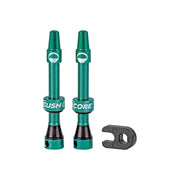 CushCore Tubeless Presta Valve Set - 44mm Turquoise, full view.