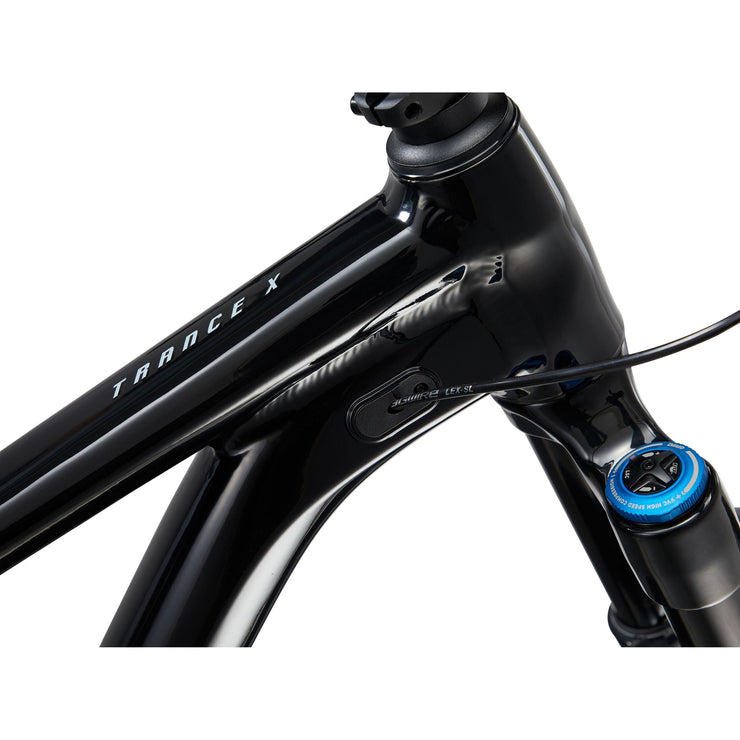 2022 Giant Trance X 1 27.5, black, top tube view.