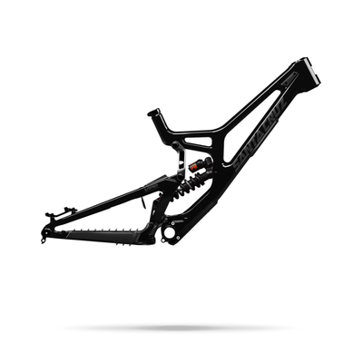 2025 Santa Cruz V10 8 CC MX Frameset, gloss black sparkle, full view.