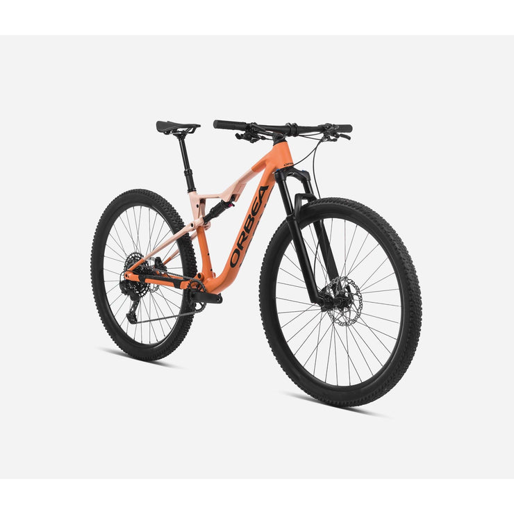 2024 Orbea Oiz H20, Apricot Orange-Limestone Beige (Matte), fork view.