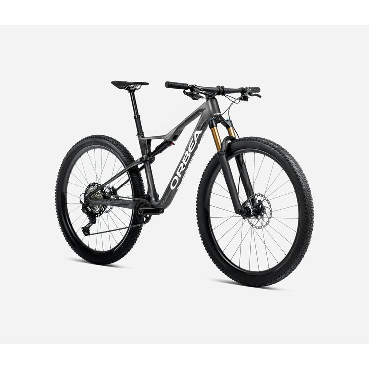 2024 Orbea Oiz M21, Powder Black - Black (Matt), fork view.