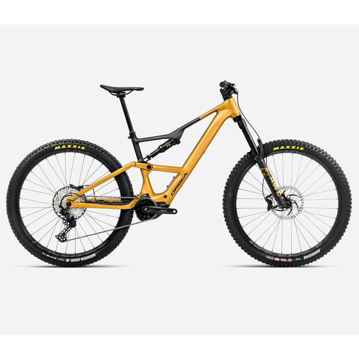 2025 Orbea Rise LT H20 20mph Medium, bumblebee yellow and matte black, full view.