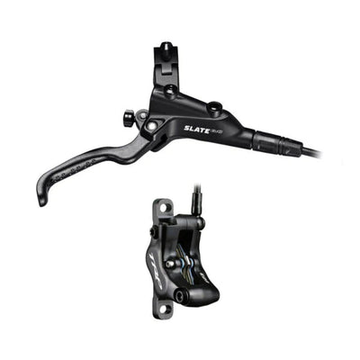 TRP Slate EVO Disc Brake and Lever, Hydraulic, Post Mount , Black, full view.