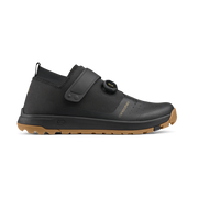 Crankbrothers Stamp Trail BOA Flat Shoes in black/ gold/ gum, outside view.