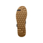 Crankbrothers Stamp Trail BOA Flat Shoes in black/ gold/ gum, bottom view.