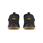 Crankbrothers Stamp Trail BOA Flat Shoes in black/ gold/ gum, back view of pair.