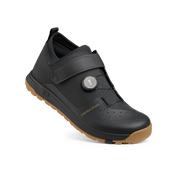 Crankbrothers Stamp Trail BOA Flat Shoes in black/ gold/ gum, full view.