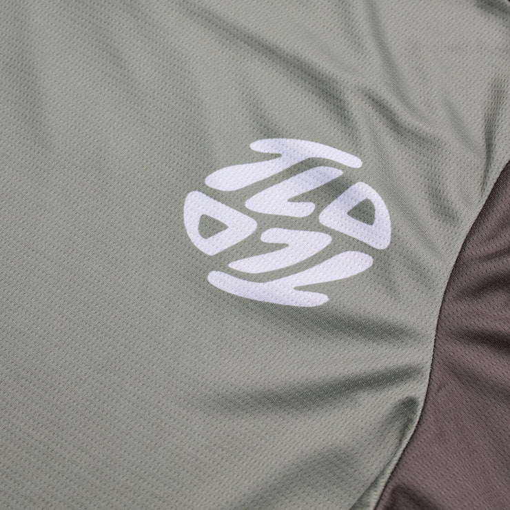 Troy Lee Designs Flowline Short Sleeve Jersey, Flipped Olive, logo view.