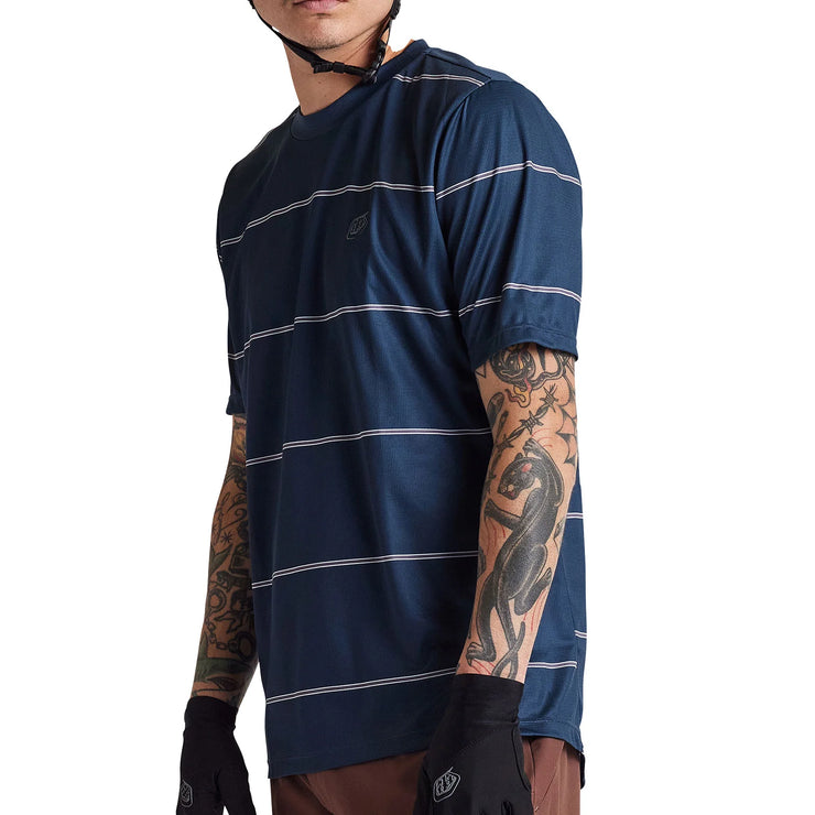 Troy Lee Designs Flowline Short Sleeve Jersey, Revert Midnight, side view.