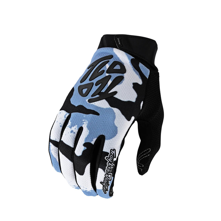 Troy Lee Designa GP Pro Gloves, boxed in black, finger view.