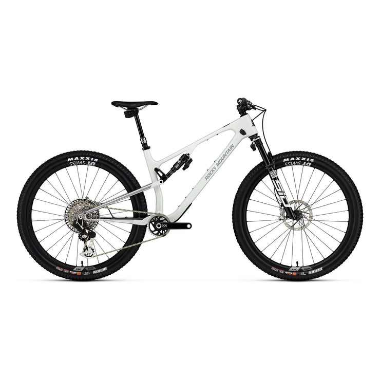 2025 Rocky Mountain Element Carbon 99 , grey/ white, full view.