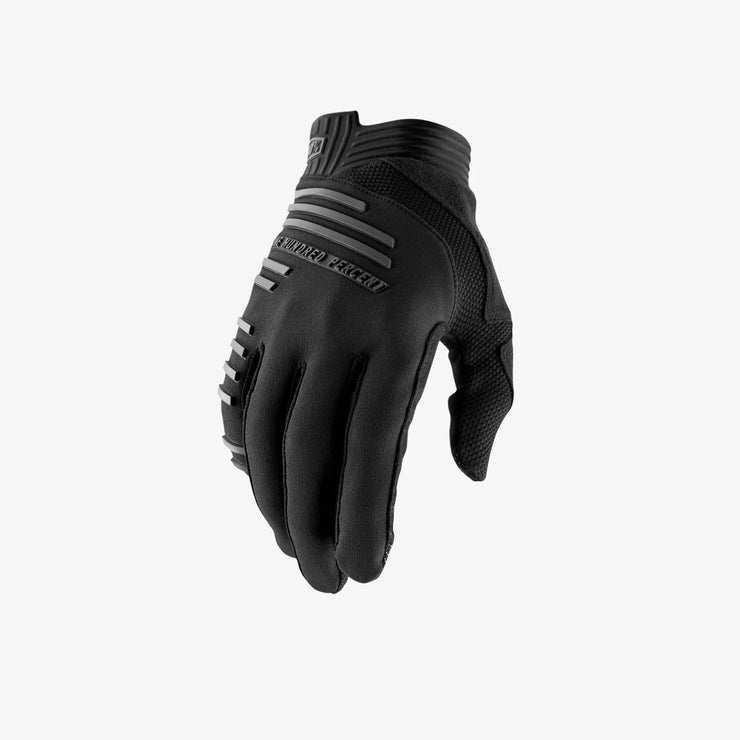 100% R-CORE Glove, black, finger view.