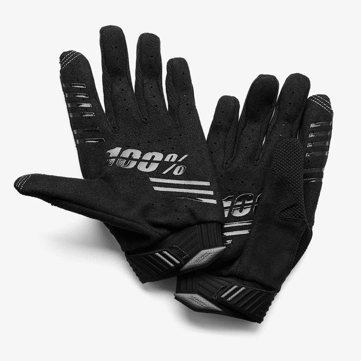 100% R-CORE Glove, black, palm view.