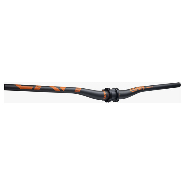 RaceFace Era Handlebar 35.0 780mm, 20mm Rise, orange, front view with stem.