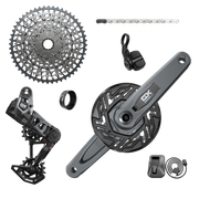 SRAM GX Eagle T-Type Ebike AXS Groupset - 160mm ISIS Crank Arms for Bosch, 36T Ring/Clip-On Guard, Derailleur, Shifter, 10-52t Cassette, full view