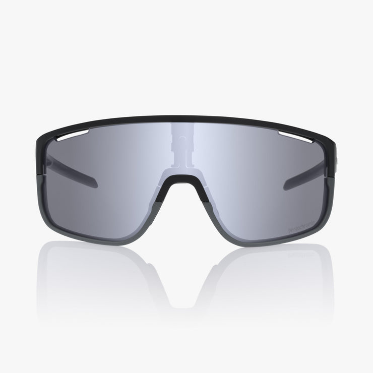 Shimano Pulsar Photochromic, Matte Black Frame With Photochromic Gray Lens, front view.