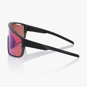 Shimano Pulsar RS Sunglasses, Matte Black Frame With RideScape Off-Road Lens, side view.