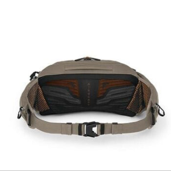 Osprey Raptor 4 Hip Pack, pediment grey, back view.