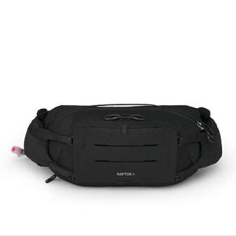 Osprey Raptor 4 Hip Pack, black, front view.