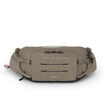 Osprey Raptor 4 Hip Pack, pediment grey, front view.