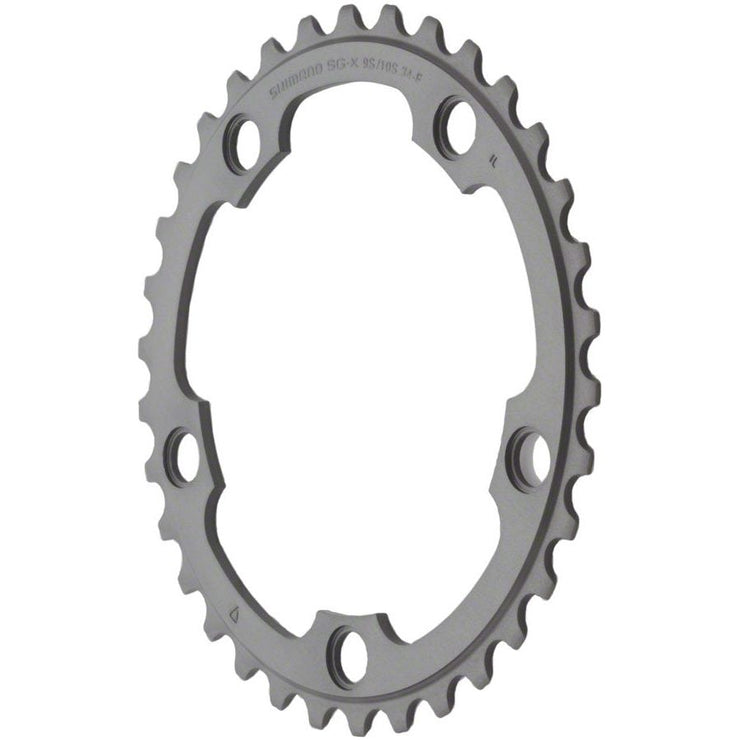 00 Shimano 105 5750 34t 110mm 10-Spd Chainring, full view.