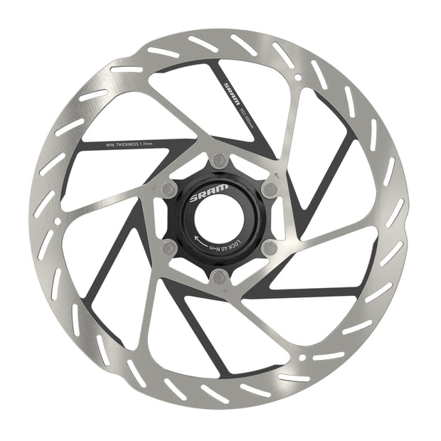 SRAM HS2 Disc Brake Rotor - 160mm, Center Lock, Rounded, Silver/Black, Full View